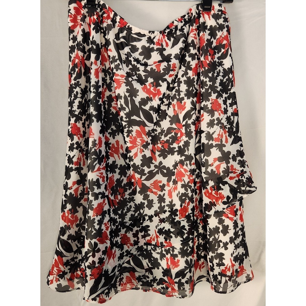 90s Karin Stevens Layered Classic/Retro/ Indie Floral Skirt  14P - Picture 3 of 9